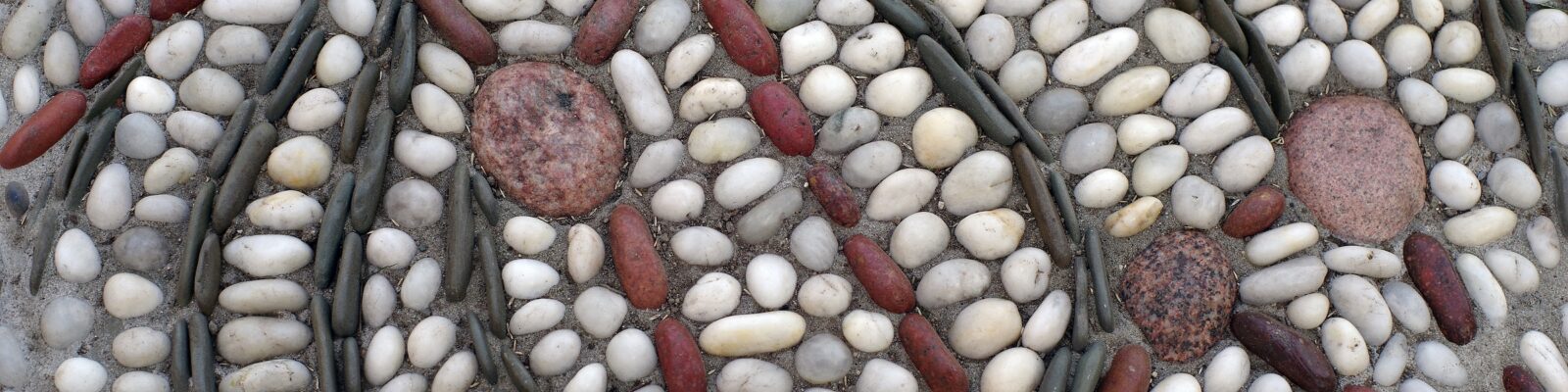 Close-up of a pebble mosaic.